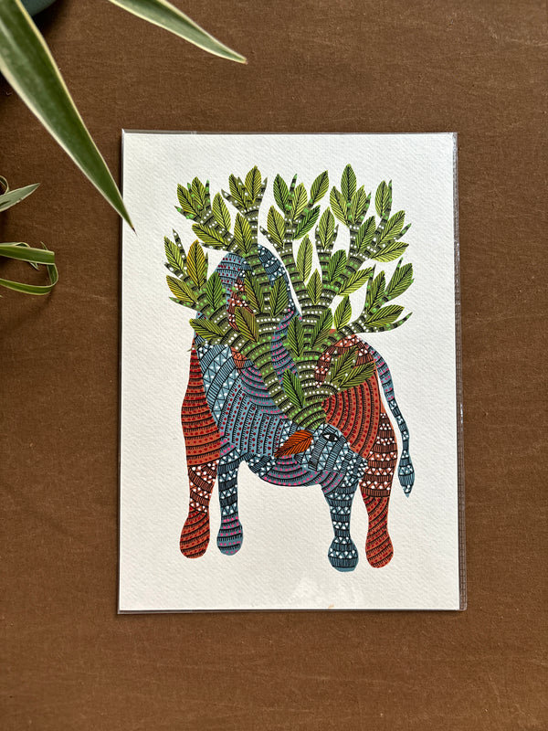 Gau Vriksha Gond Painting (A4 Size)
